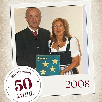 Im Jahr 2008 wird das Sporthotel STOCK mit der 4-Sterne-Superior-Auszeichnung geehrt – ein besonderer Meilenstein in unserer Geschichte.